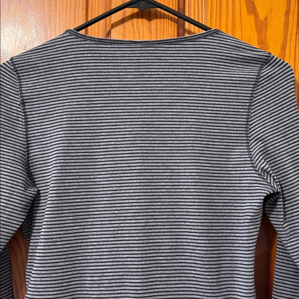 Lululemon Sunset Salutation Long Sleeve - Mini Pop Stripe Heathered Slate Black